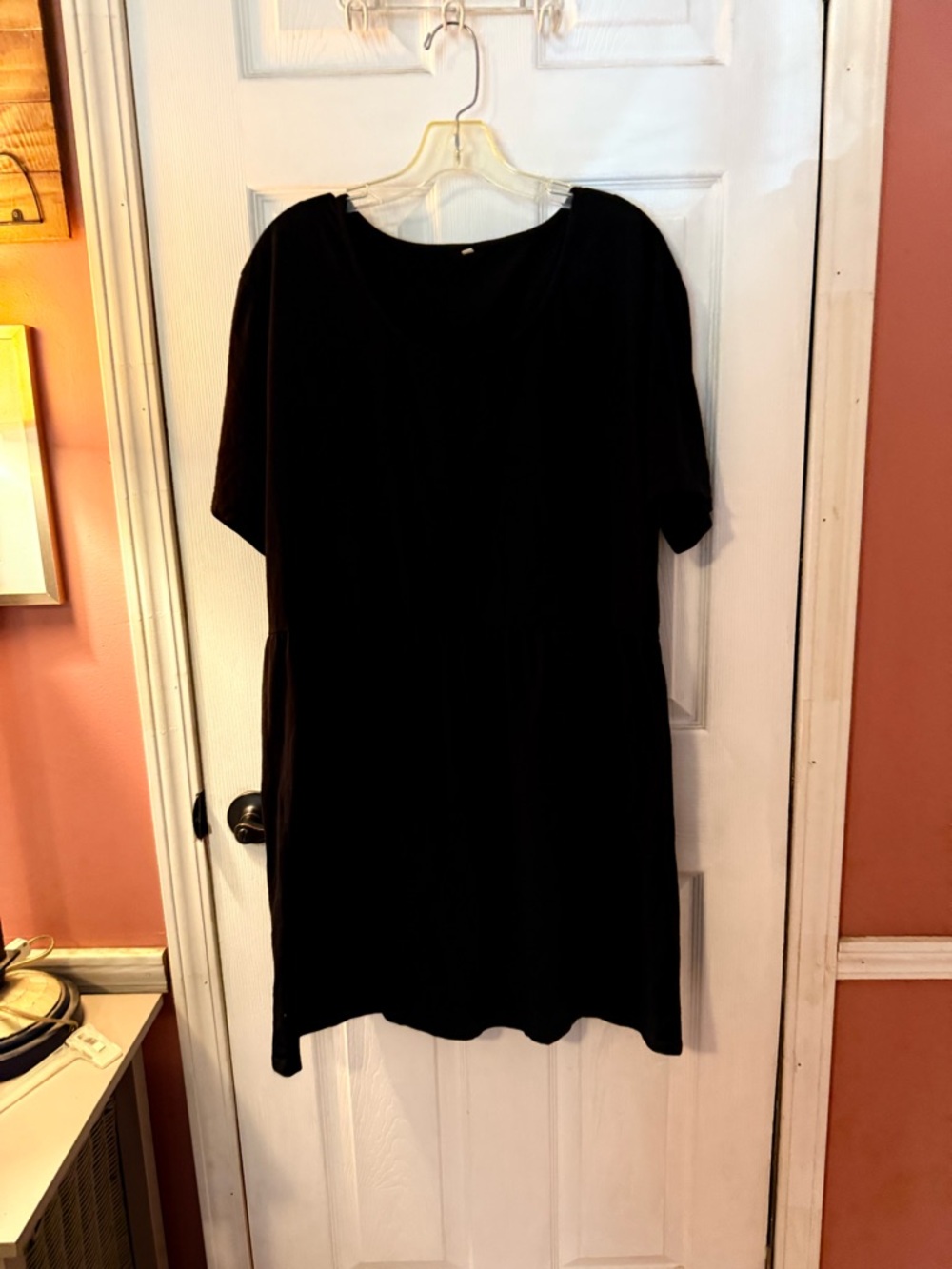 Black Short Sleeve Swing Dress, 3x